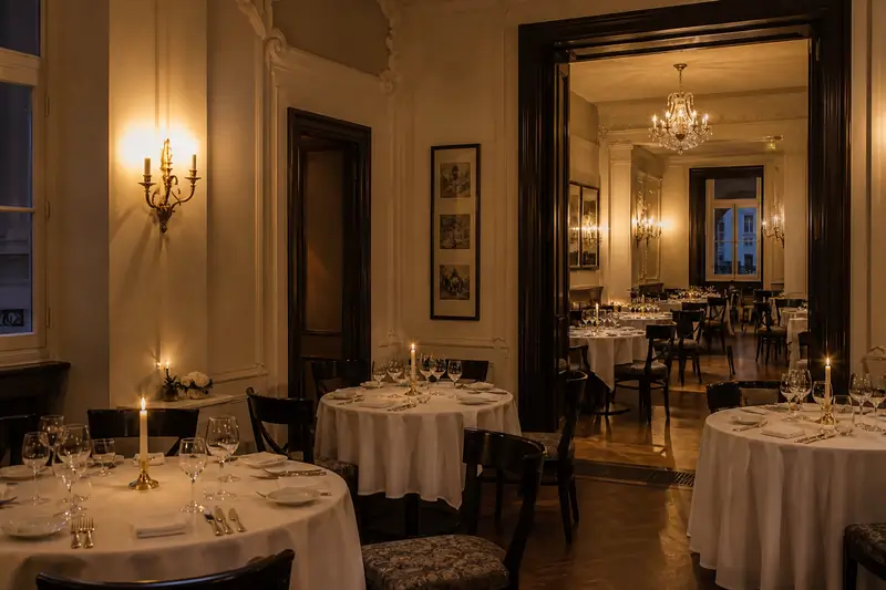 Prostřená restaurace v paláci
